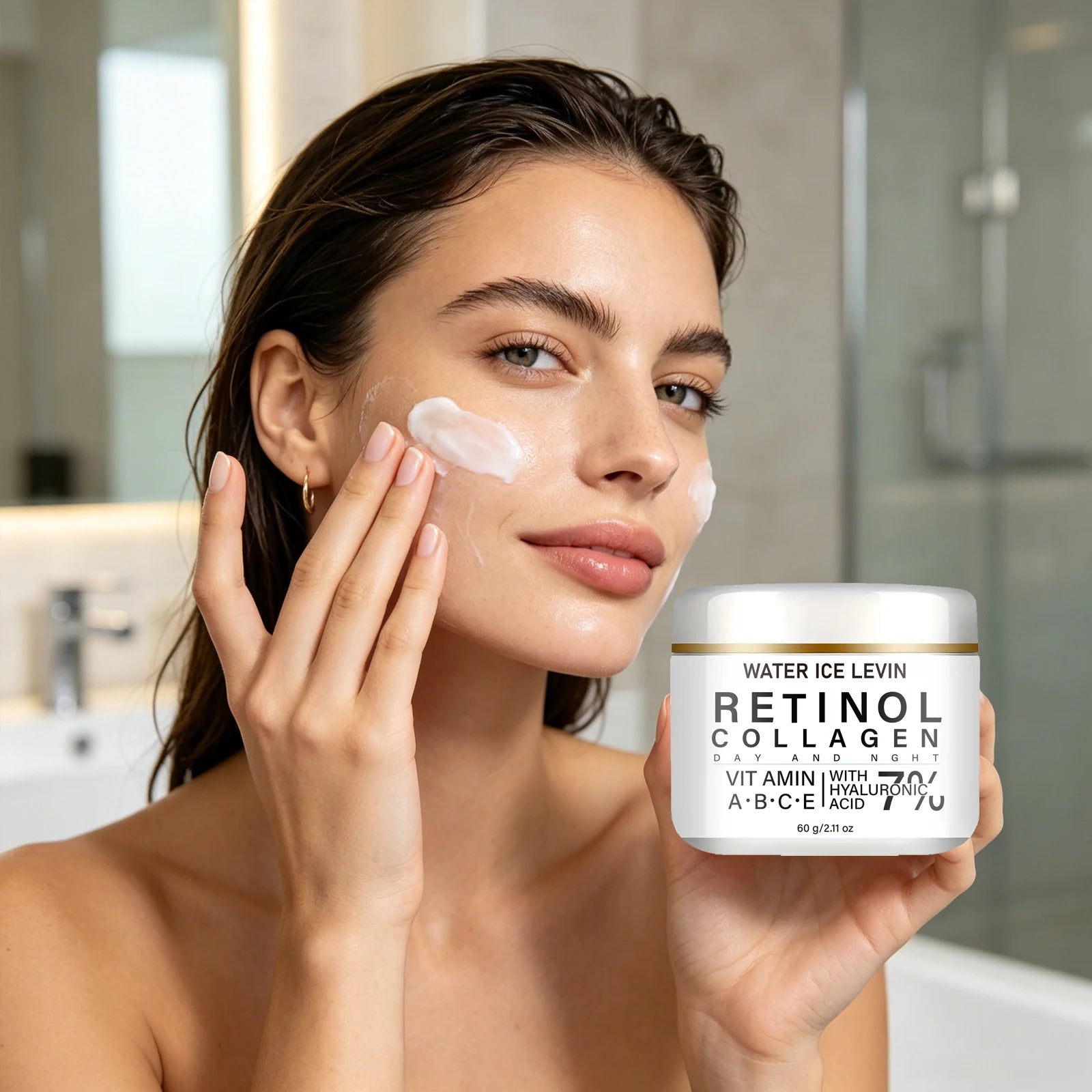 Retinol Collagen Face Cream Moisturizer with Hyaluronic Acid Vitamins - 7