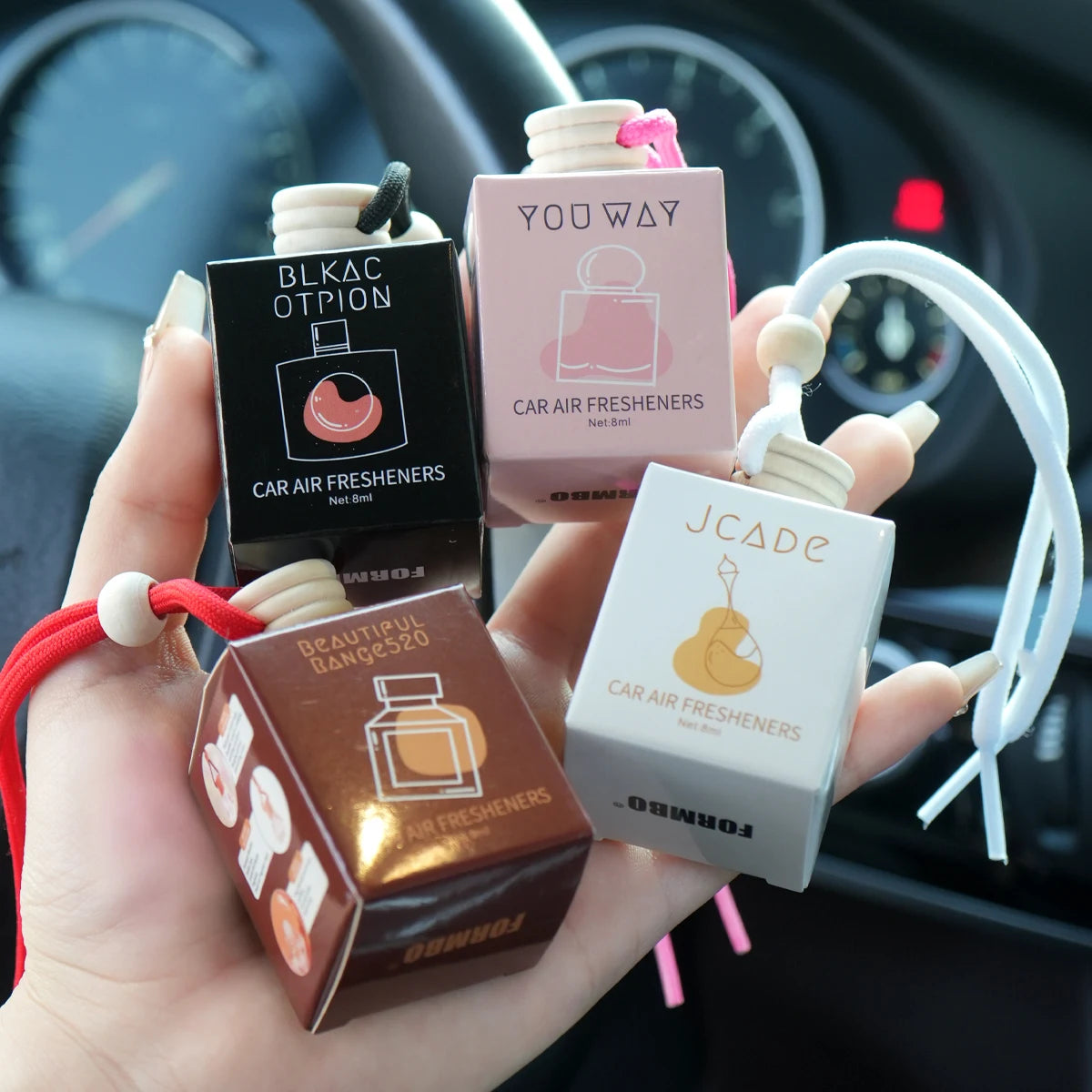4 Pack Car Air Freshener Hanging Perfume Diffuser Odor Eliminator - 2