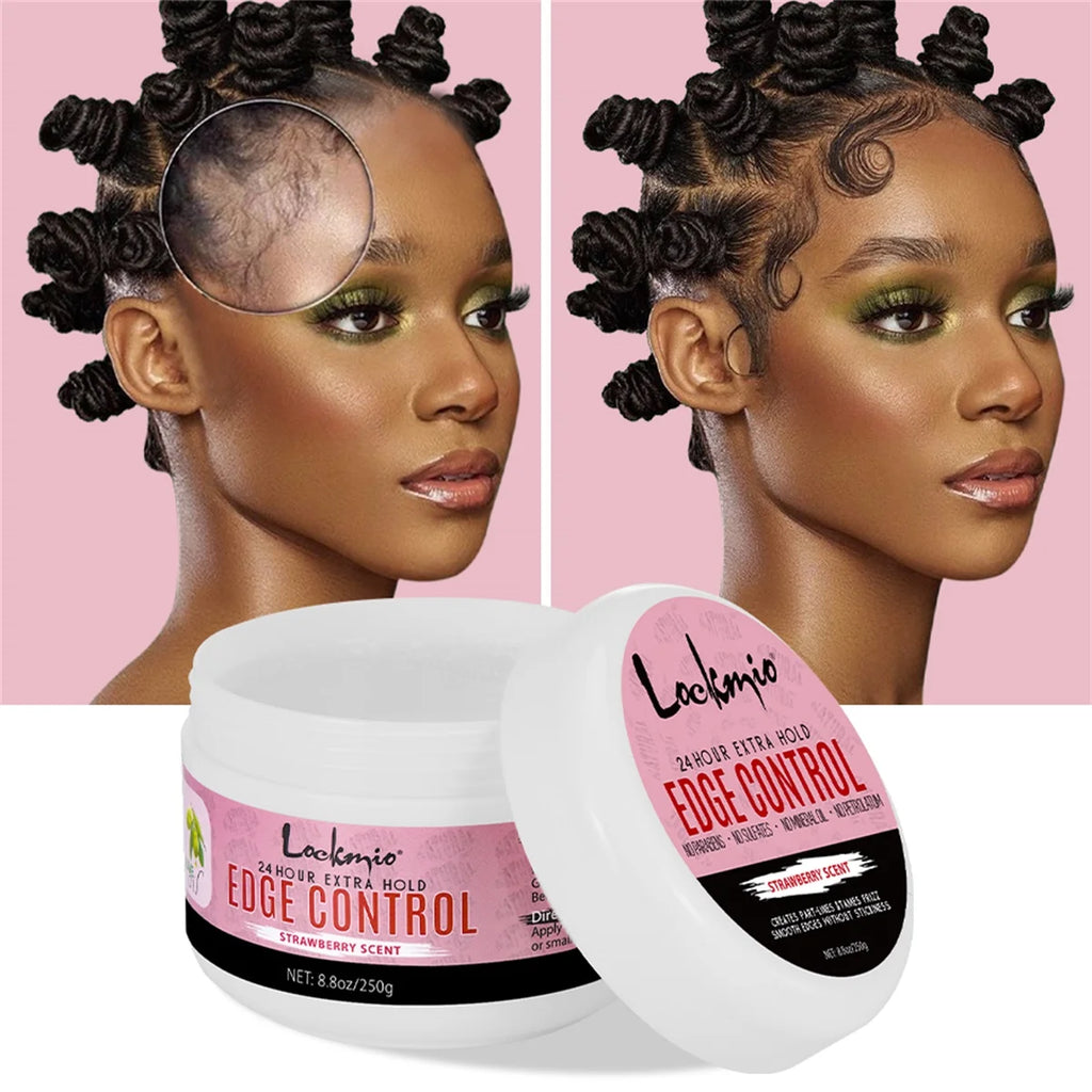 Lockmio Edge Control Wax 250g Hair Pomade Gel with Brush and Band
