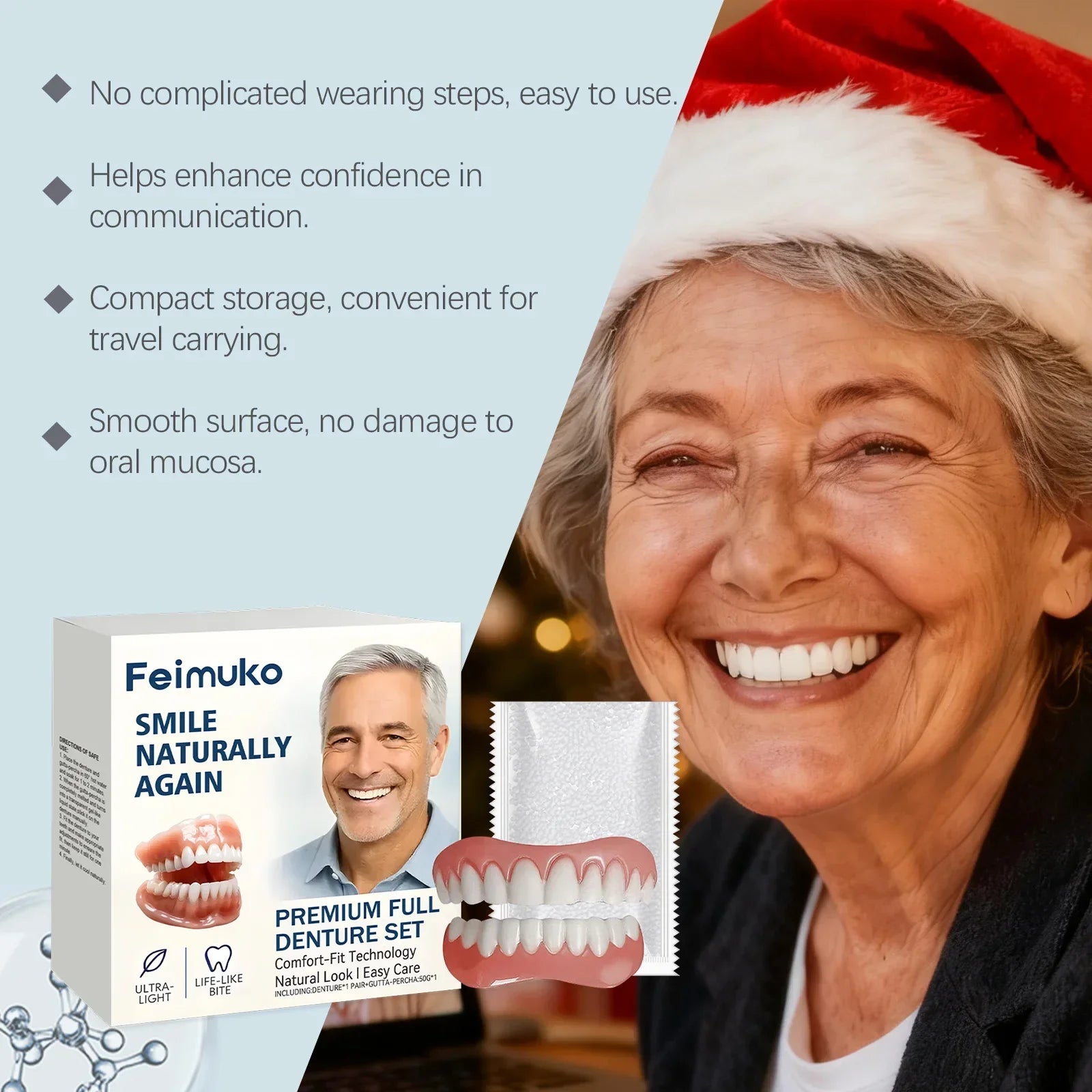 Comfort Fit Natural Look Denture Set for Men and Women - 2