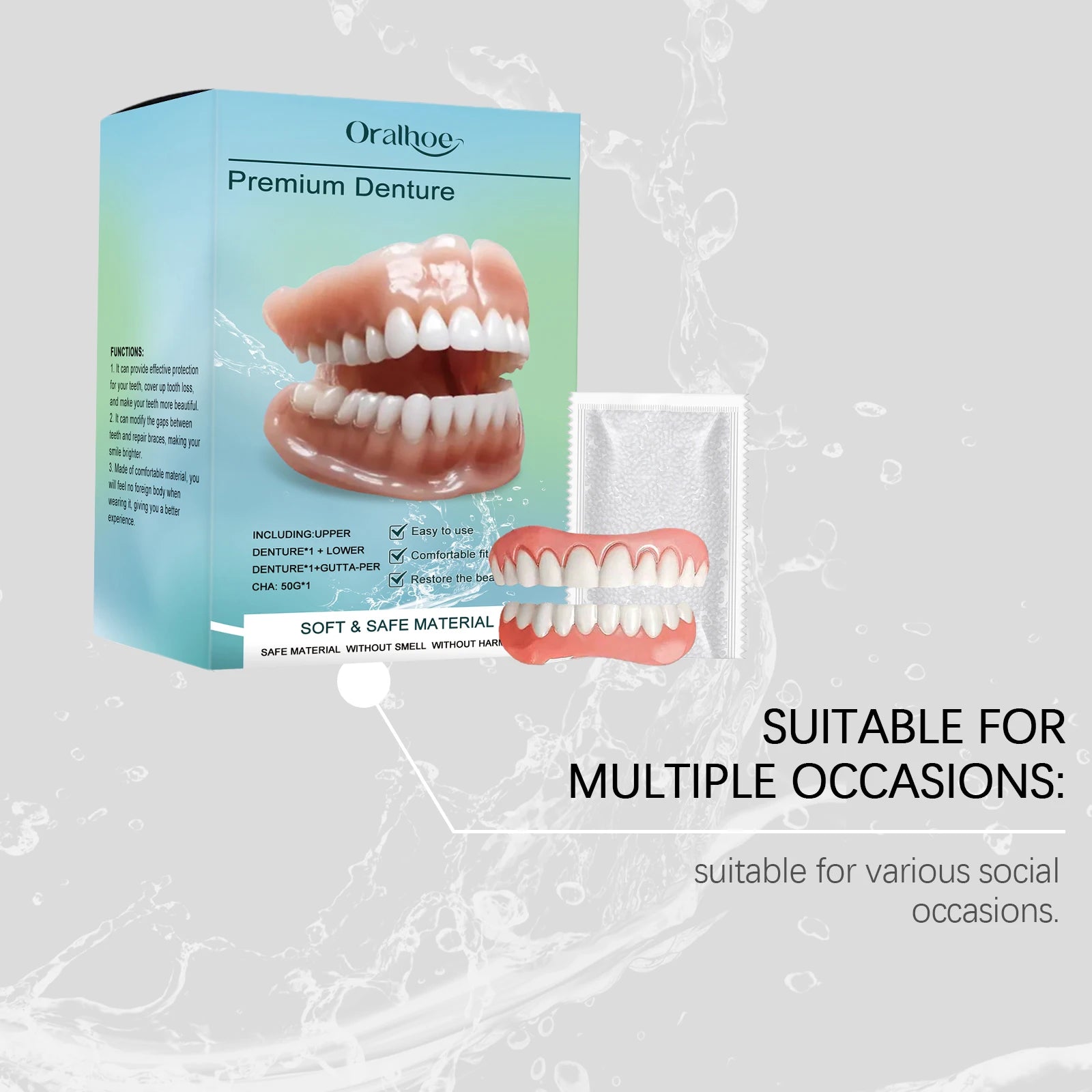 Temporary Cosmetic Denture Set for Smile Improvement - 12