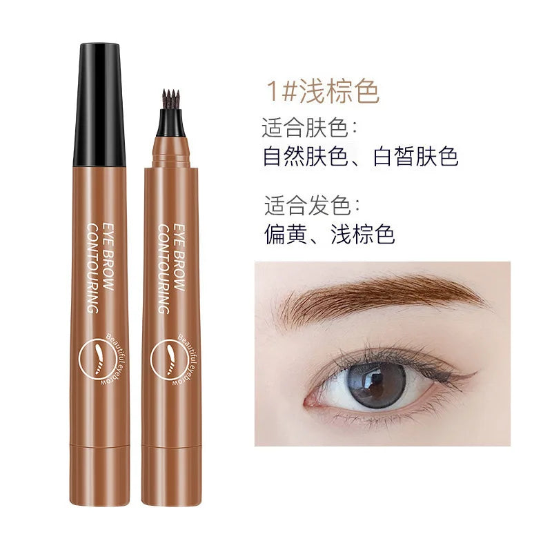 4-Tip Eyebrow Pencil Waterproof Liquid Brow Pen Microblading Pen