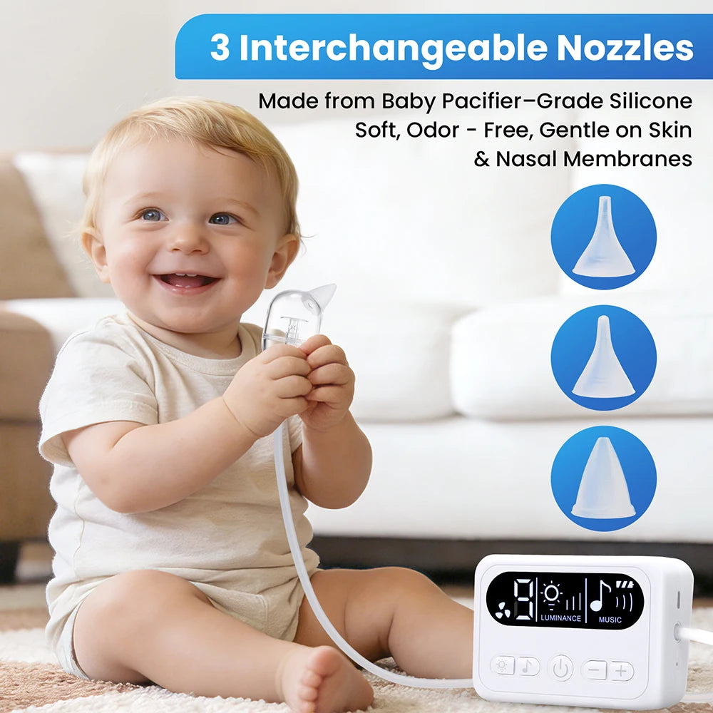Electric Baby Nasal Aspirator with Music and Gentle Suction