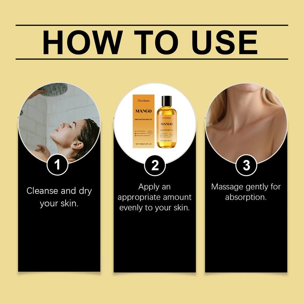 Mango Shea Butter Moisturizing Body Oil for Dry Skin