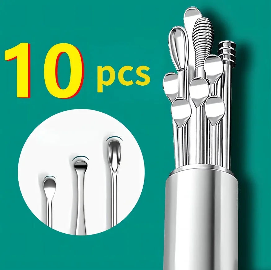 Stainless Steel Ear Wax Removal Tool Kit with Travel Case