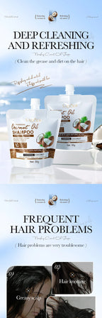 SADOER Nourishing Coconut Oil Shampoo Portable Travel Size Hair Cleanser