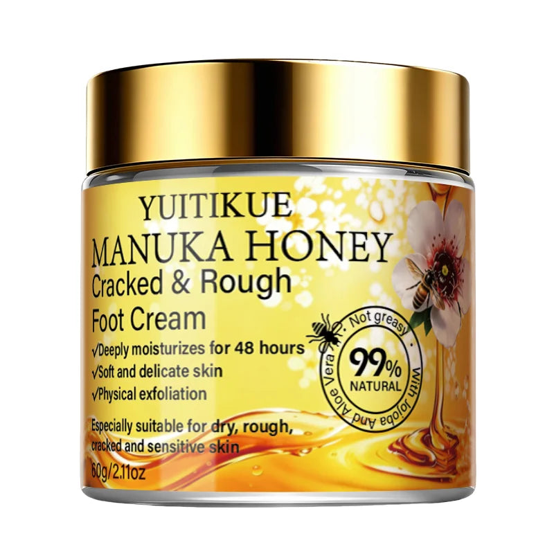 YUITIKUE Manuka Honey Foot Cream for Cracked Heels and Dry Skin Repair