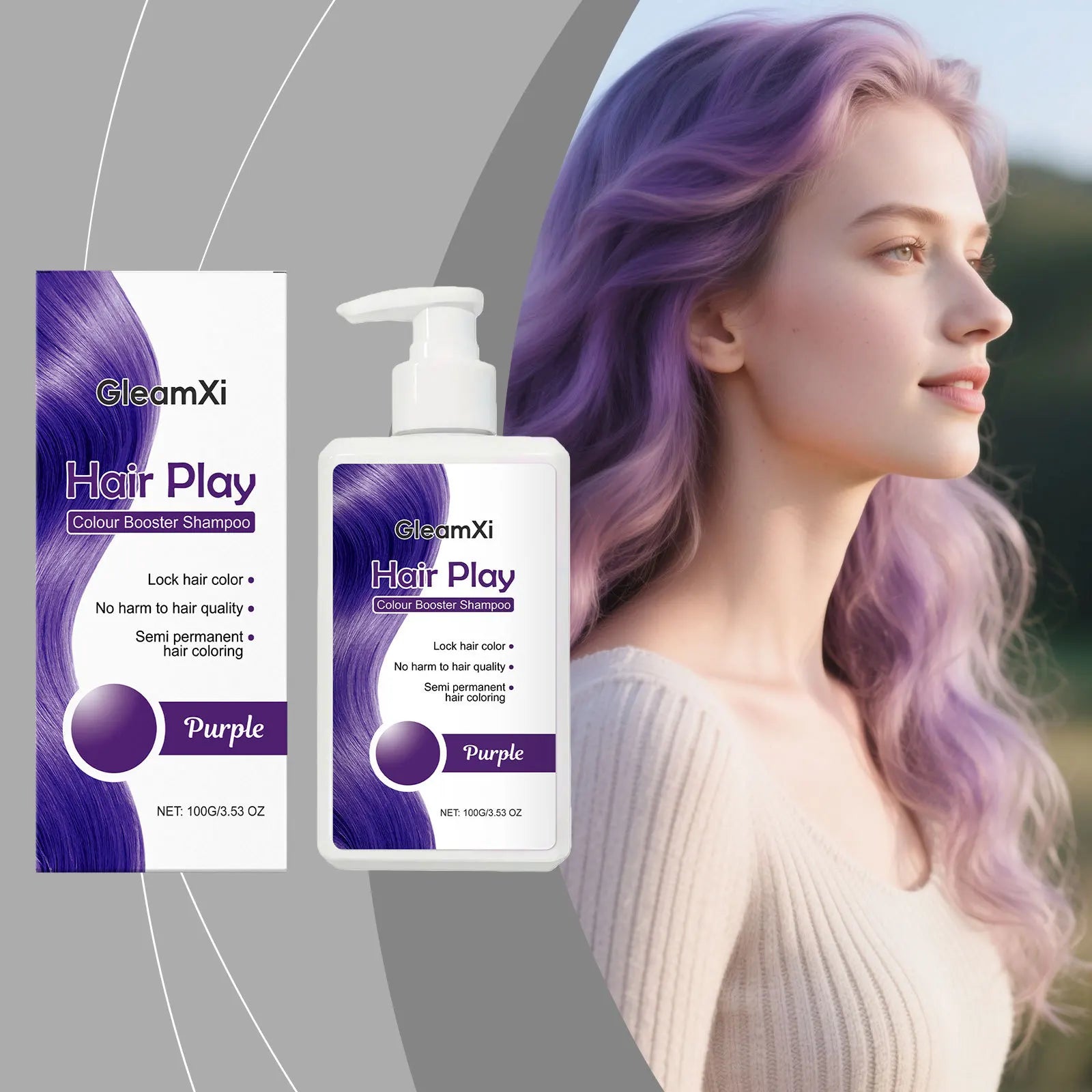 Purple Color Booster Shampoo Semi Permanent Hair Dye and Toning Wash - 1