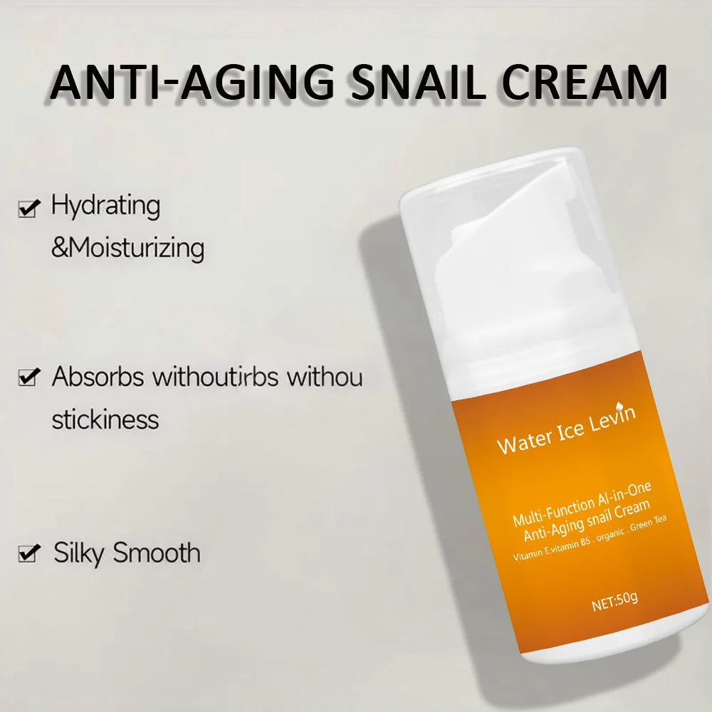 Water Ice Levin Snail Mucin Anti Aging Face Cream Moisturizing Skincare - 7