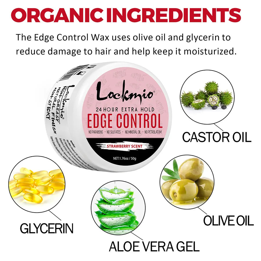 50g Edge Control Hair Styling Cream and Anti Frizz Wax - 3