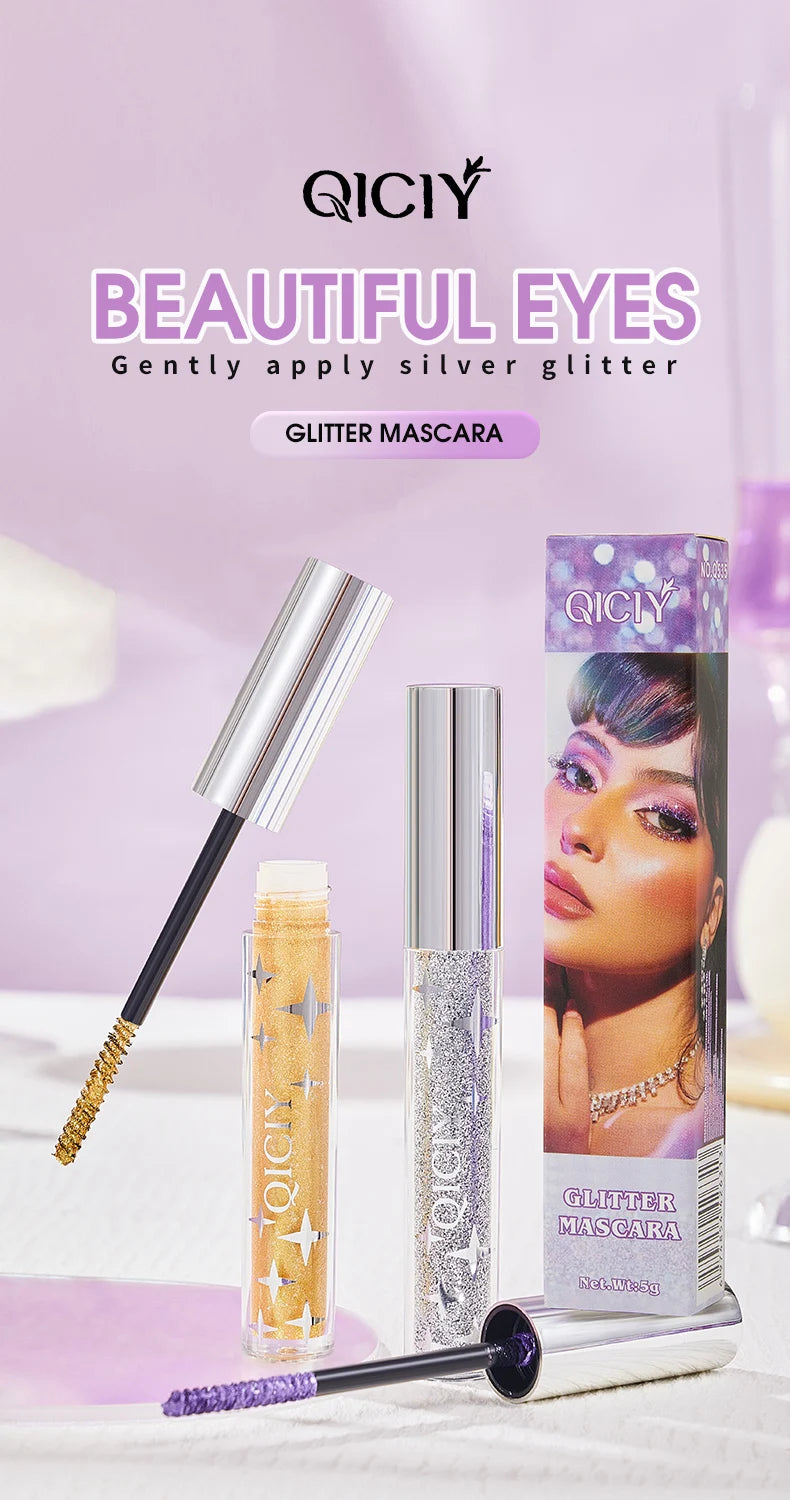 Glitter Mascara Waterproof Shiny Lash Enhancer for Party Makeup - 7