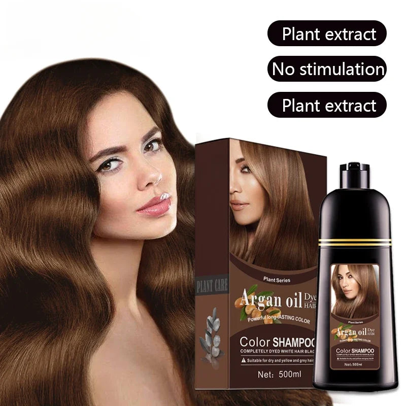 Argan Oil Permanent Hair Color Dye Shampoo 500ml