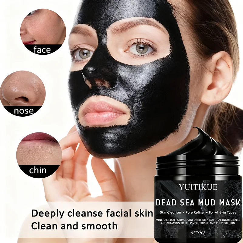 YUITIKUE Bamboo Charcoal Mask 70g Blackhead Remover Pore Cleanser - 4