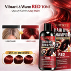 YUITIKUE 4-in-1 Red Hair Dye Shampoo Fast Grey Coverage 100ml
