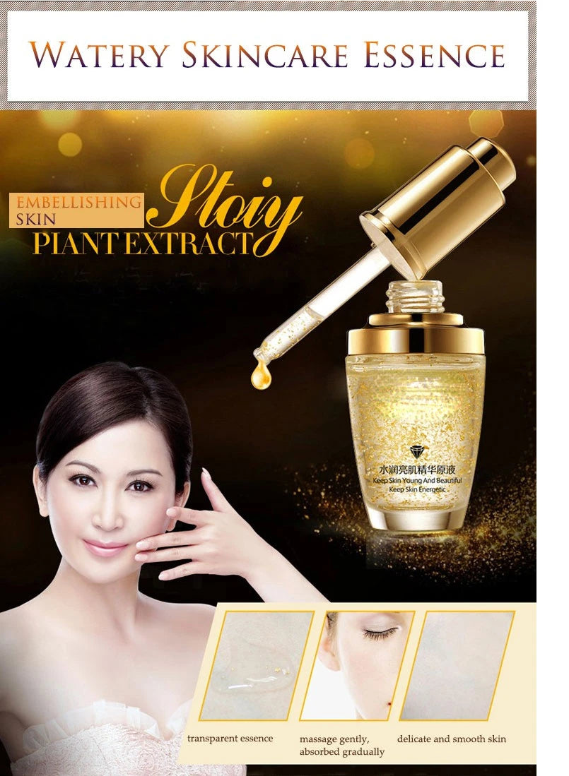 BIOAQUA 24K Gold Face Serum Anti Aging Hyaluronic Acid Skin Moisturizer - 11