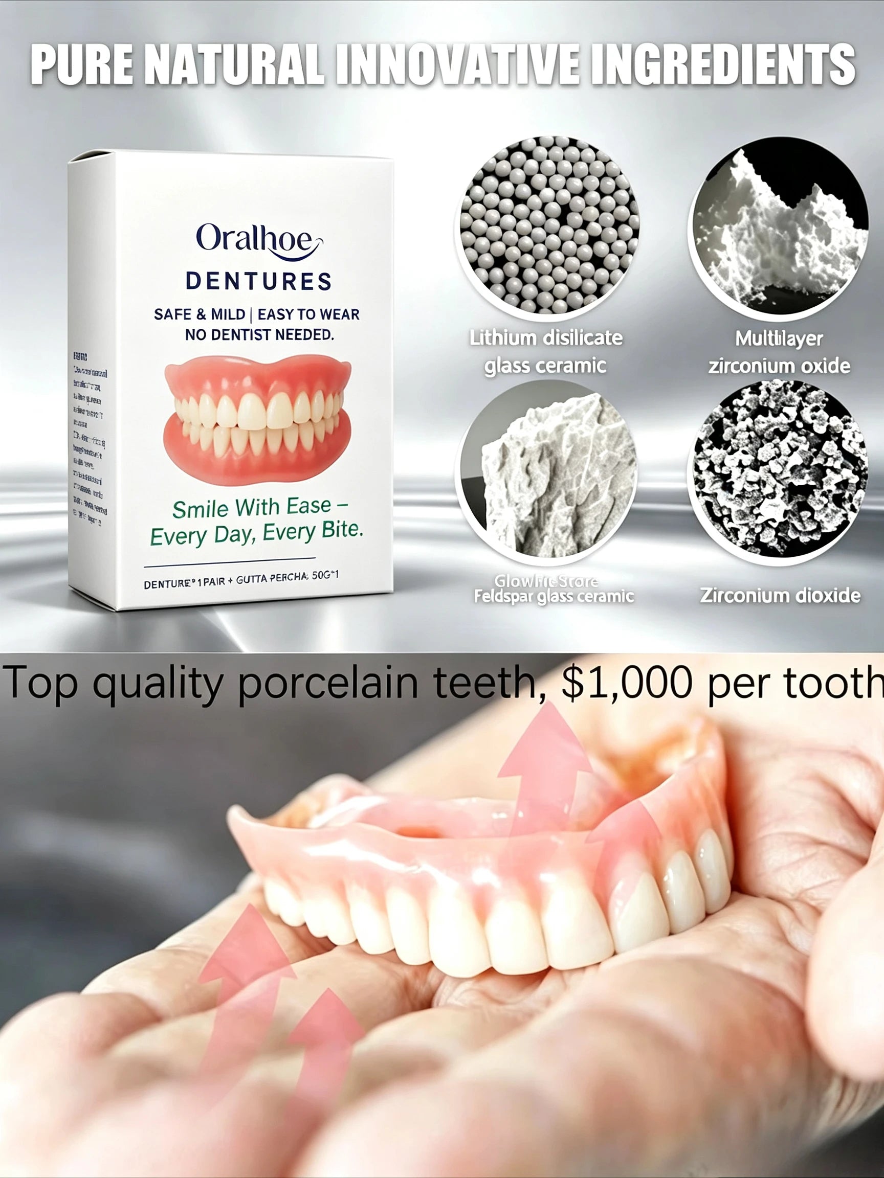 Complete Denture Storage and Cleaning Care Kit - 2