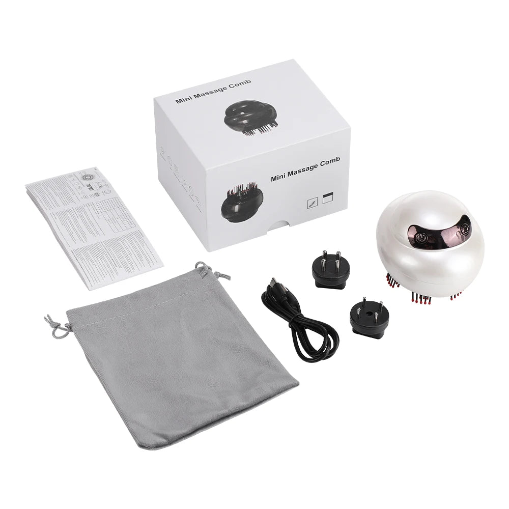 Electric Scalp Massager and Hair Oil Applicator with LED Light Therapy