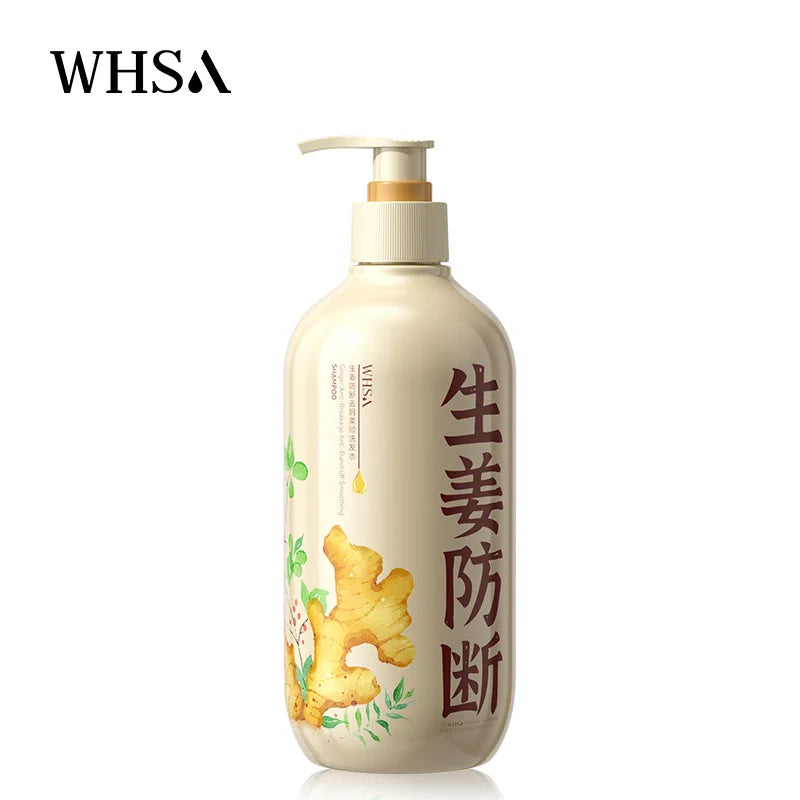 Whsa Ginseng Ginger Shampoo Anti Hair Loss Deep Cleansing Treatment 500ml - 12