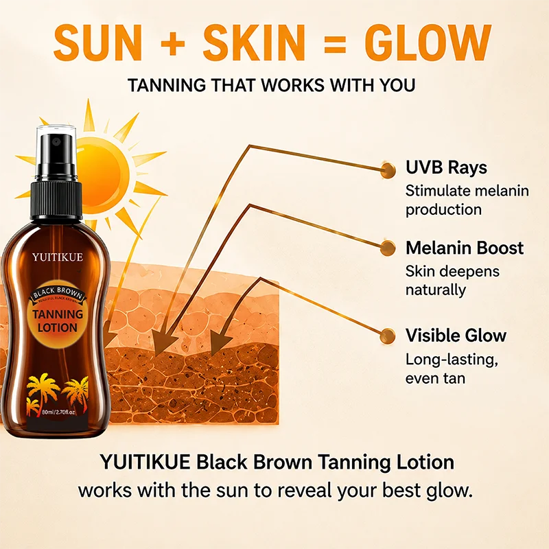 YUITIKUE Natural Sun Tanning Lotion Streak Free Body Bronzer Spray 80ml