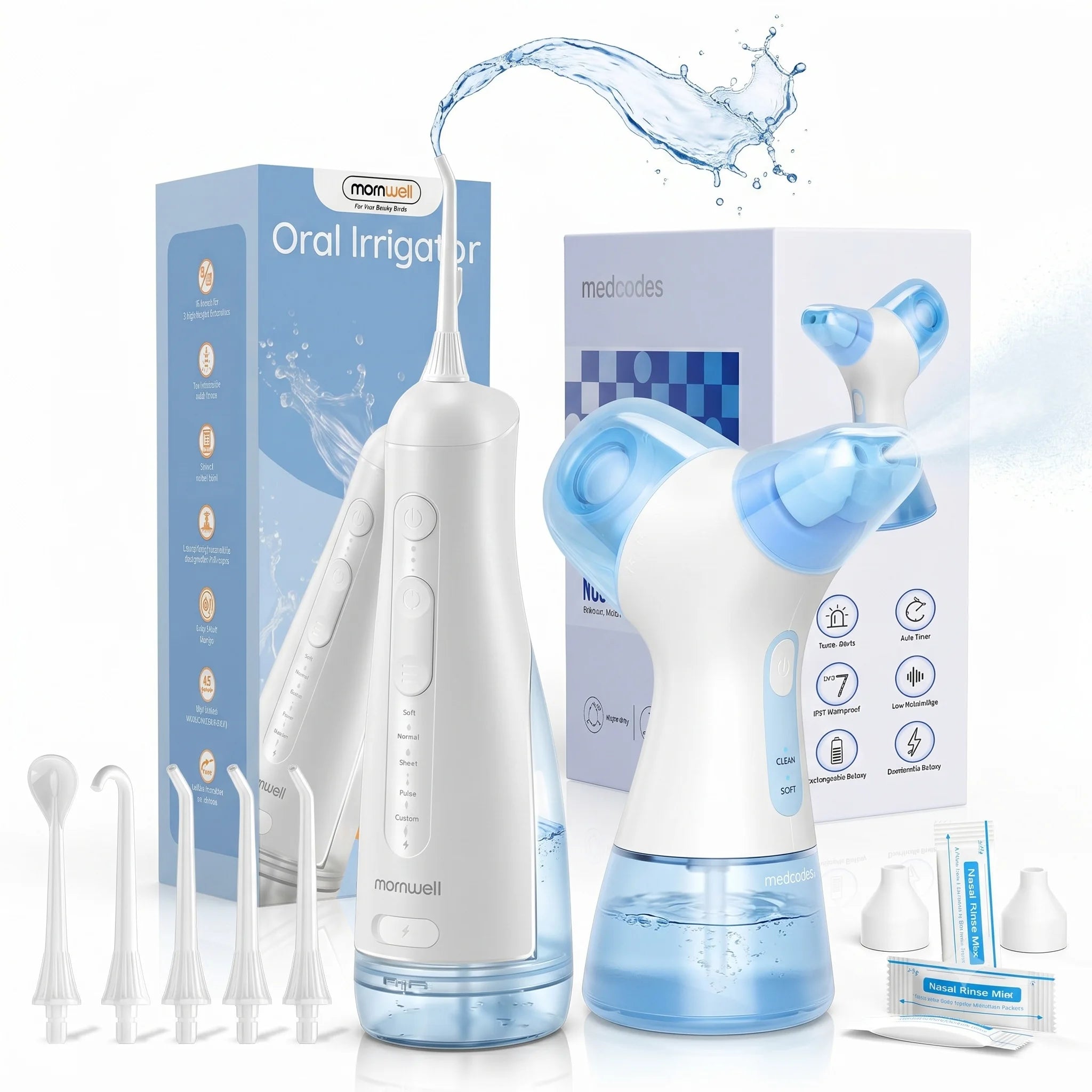 Portable Oral Irrigator and Nasal Rinse Cleaning Kit - 1