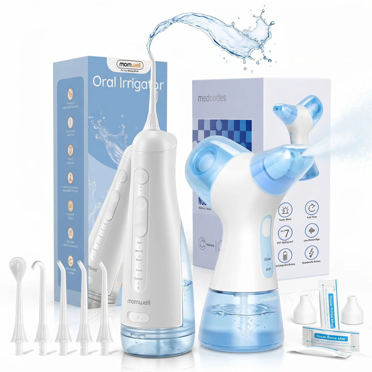 Portable Oral Irrigator and Nasal Rinse Cleaning Kit