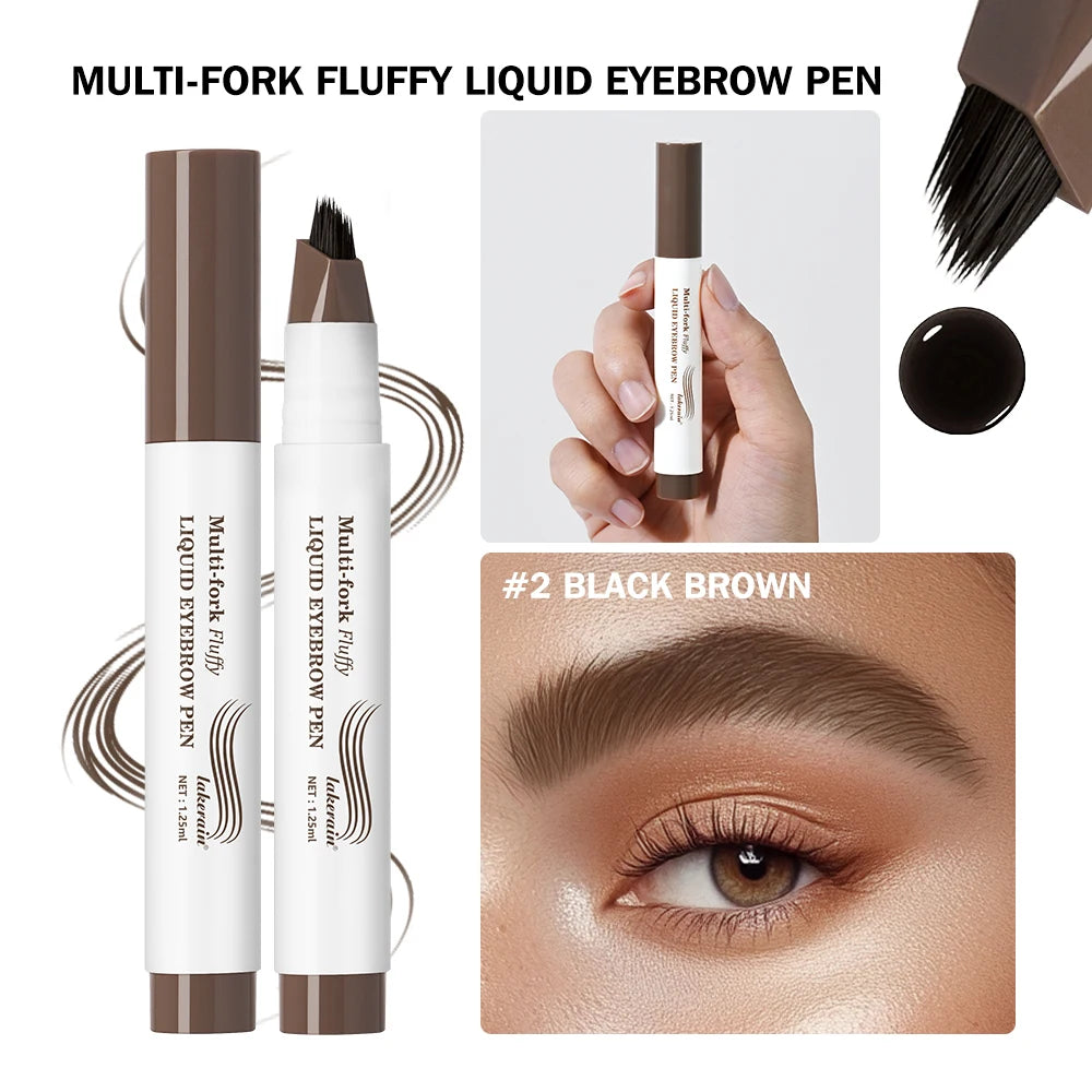 Waterproof Multi-Fork Liquid Eyebrow Pen for Natural Brows - 21