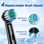 3D Rotating Rechargeable Electric Toothbrush for Adults