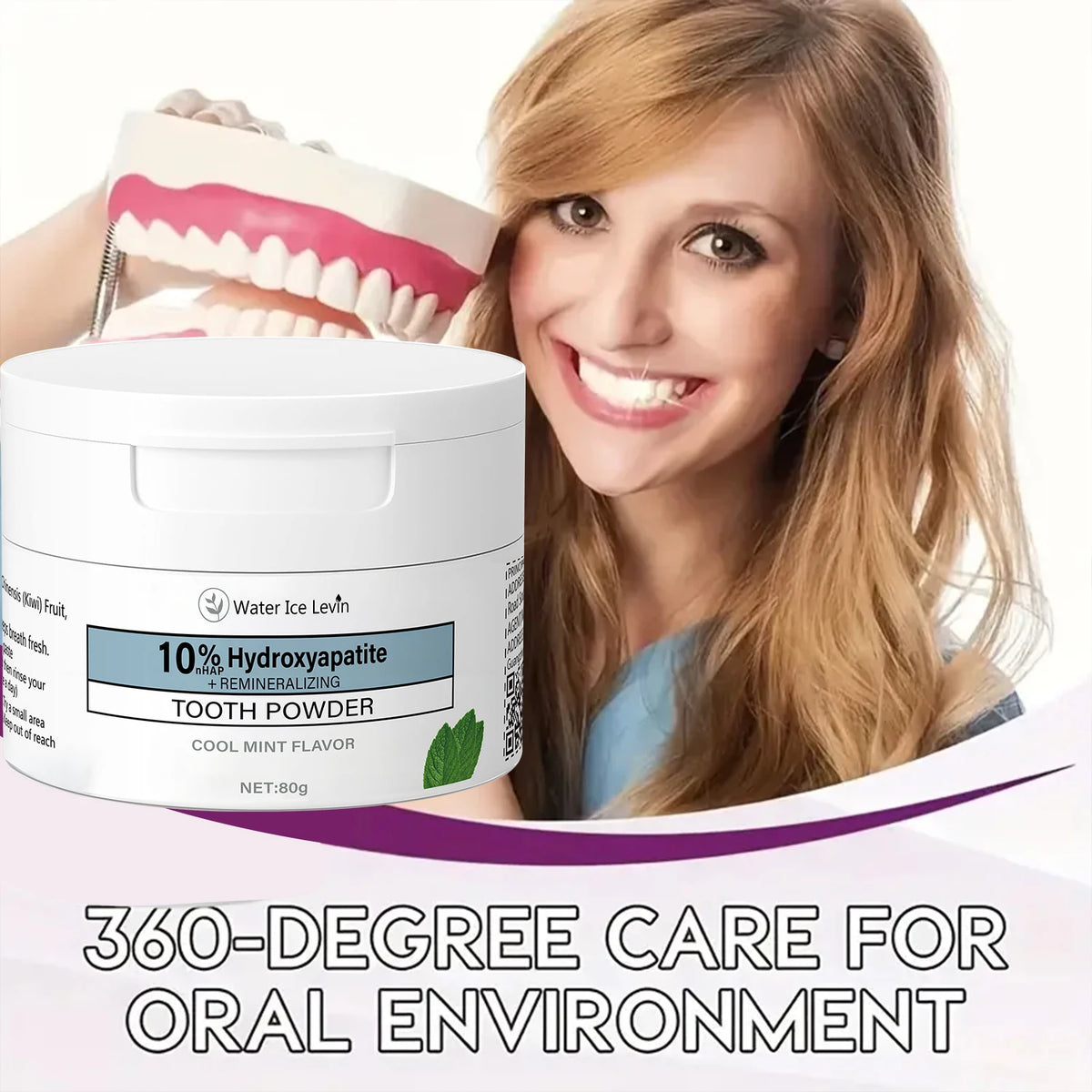 10% Hydroxyapatite Tooth Powder Remineralizing Teeth Whitening Polish