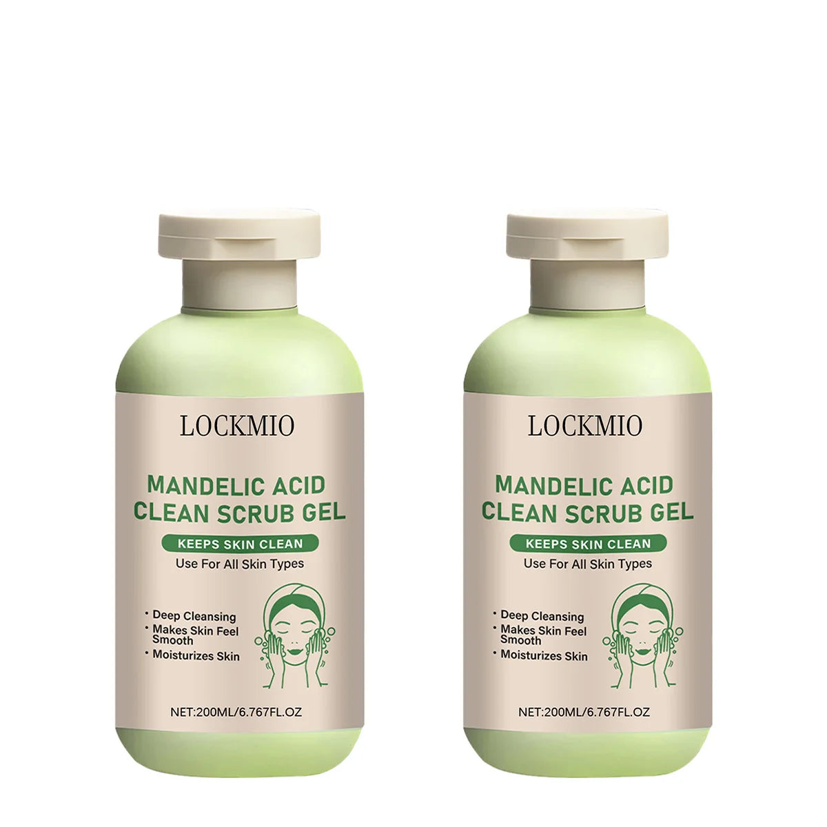 Lockmio Mandelic Acid Facial Exfoliating Scrub Gel Deep Pore Cleanser - 16