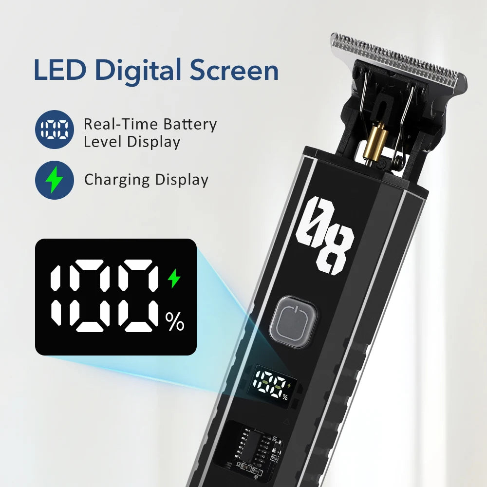 Professional Cordless Hair Trimmer with Digital Display - 6