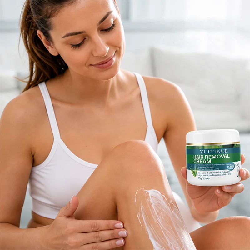 YUITIKUE Aloe Vera Hair Removal Cream Painless Smooth Skin Formula - 9