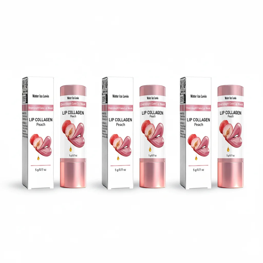 Peach Collagen Overnight Lip Mask Nourishing Hydrating Lip Care Treatment - 9