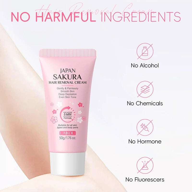 Gentle Painless Hair Removal Cream for Sensitive Body Areas