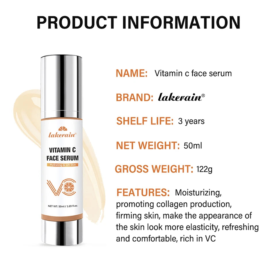 Brightening Vitamin C Face Serum for Hydration and Anti-Aging