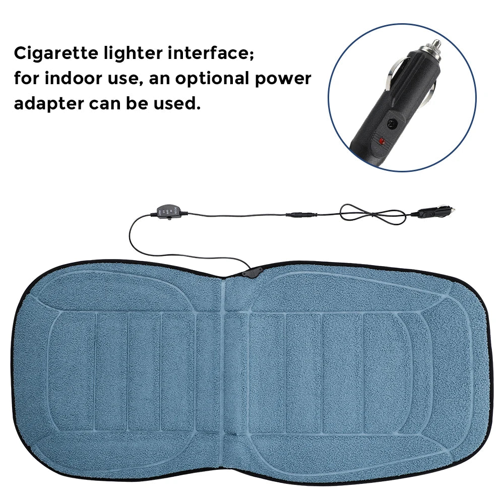 Heated Lambswool Car Seat Cushion for Winter Driving