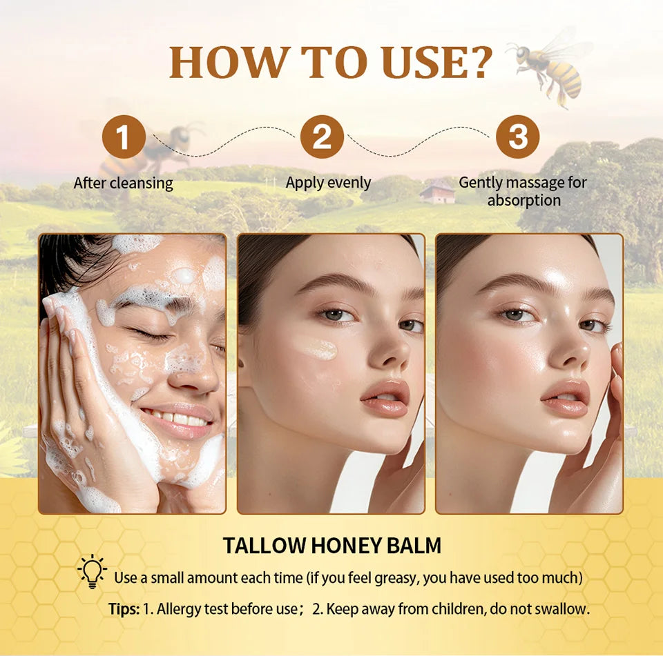 Whipped Beef Tallow and Honey Moisturizing Face and Body Balm