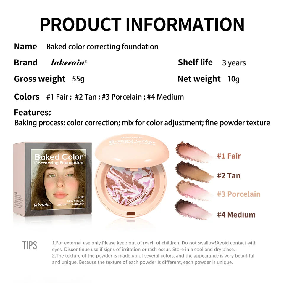 Baked Color Correcting Face Powder Foundation