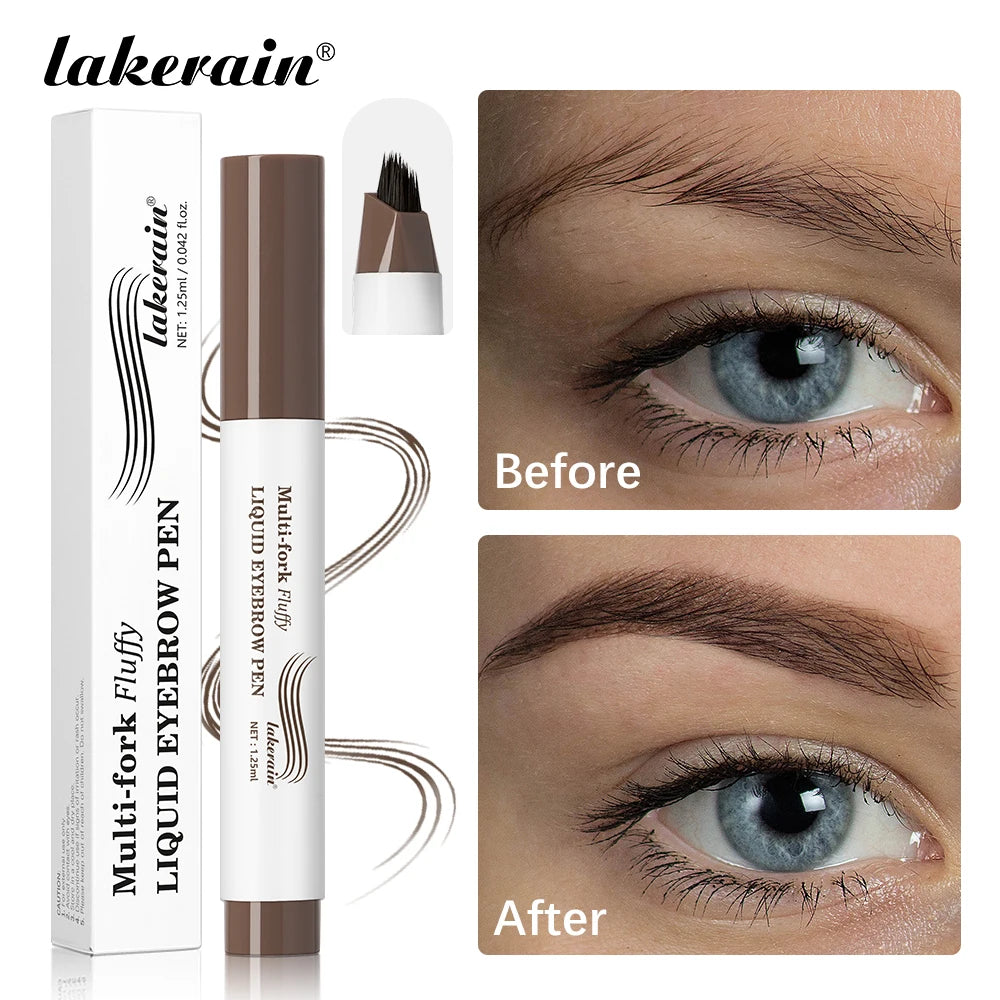 Multi-Fork Liquid Eyebrow Pen for Natural Microblading Effect
