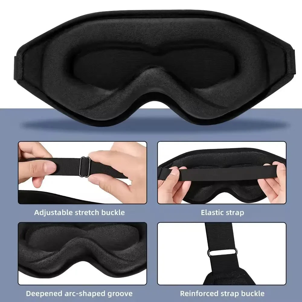 3D Contoured Memory Foam Sleep Mask for Total Light Blocking