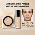 Face Concealer and Matte Setting Powder Makeup Set