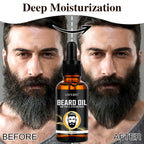LOCKMIO Beard Care Kit Men Grooming Set Oil Balm and Styling Tools