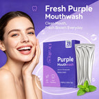 Portable Purple Mouthwash Sachets for Fresh Breath