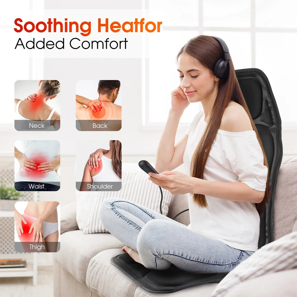 Full Body Vibrating Massage Chair Cushion with Heat