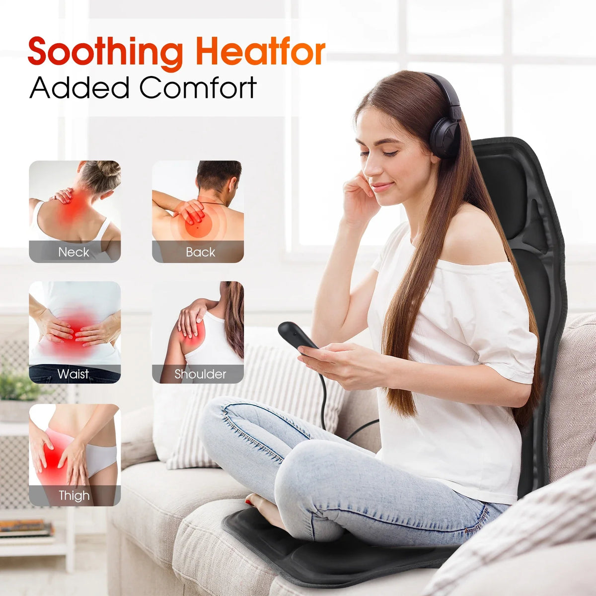 Full Body Vibrating Massage Chair Cushion with Heat