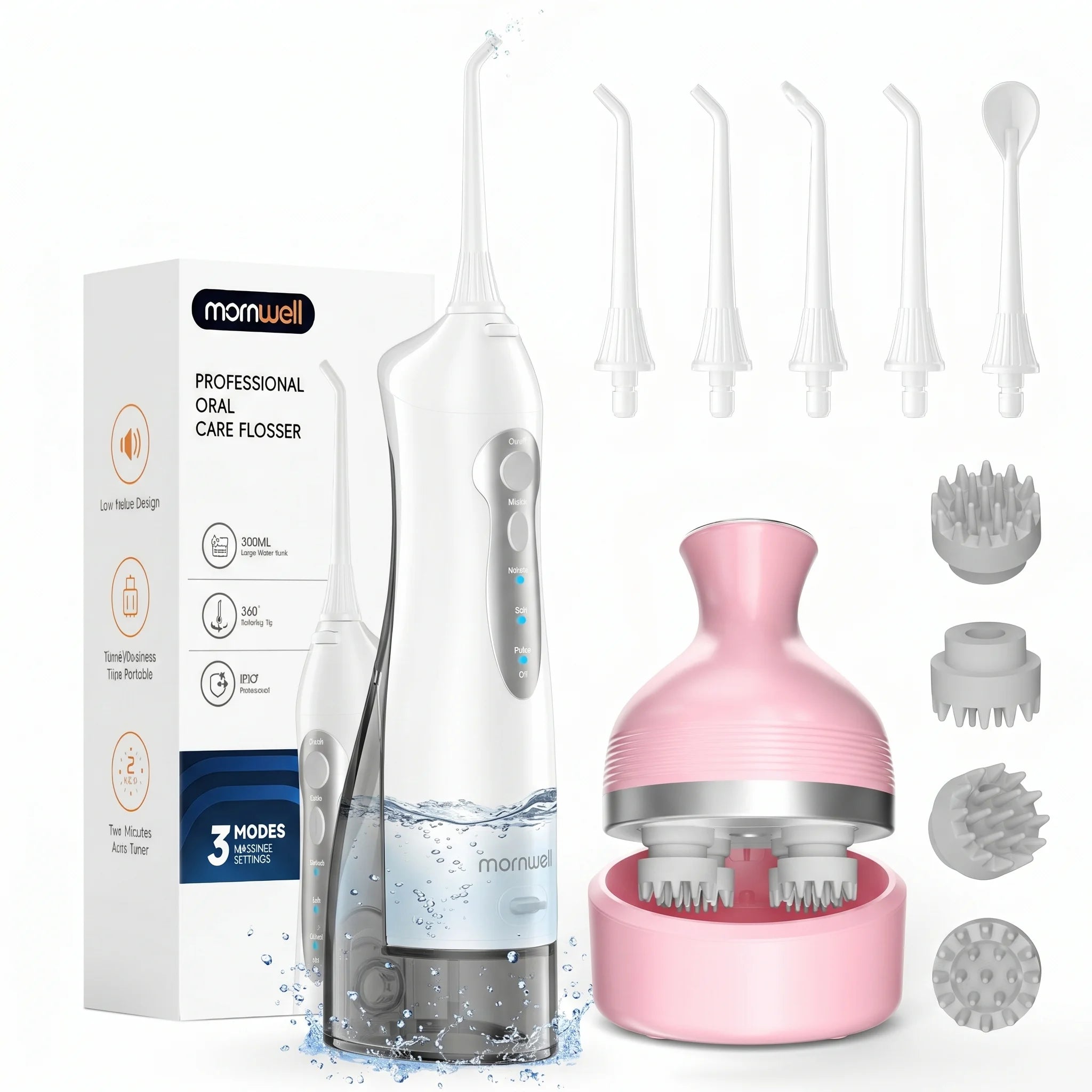Portable Oral Irrigator and Electric Scalp Massager Kit - 1