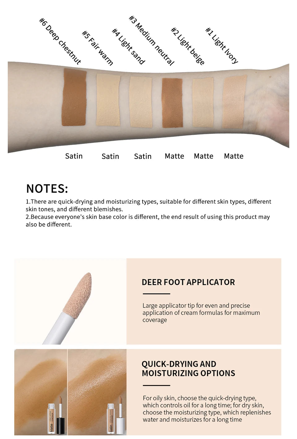 Full Coverage Matte Liquid Concealer for All Skin Types - 12