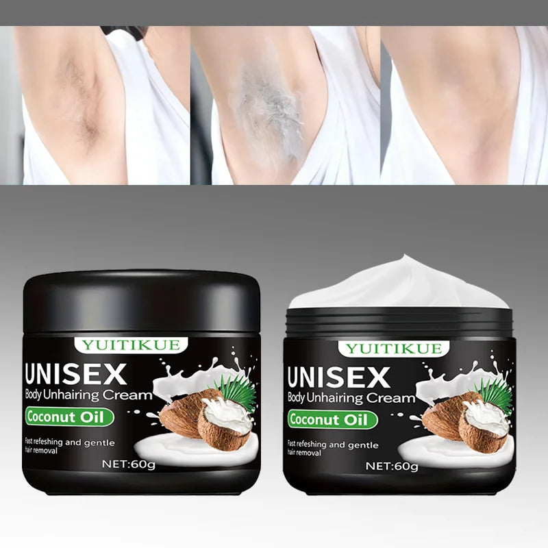YUITIKUE Unisex Body Hair Removal Cream Gentle Coconut Oil Depilatory - 5