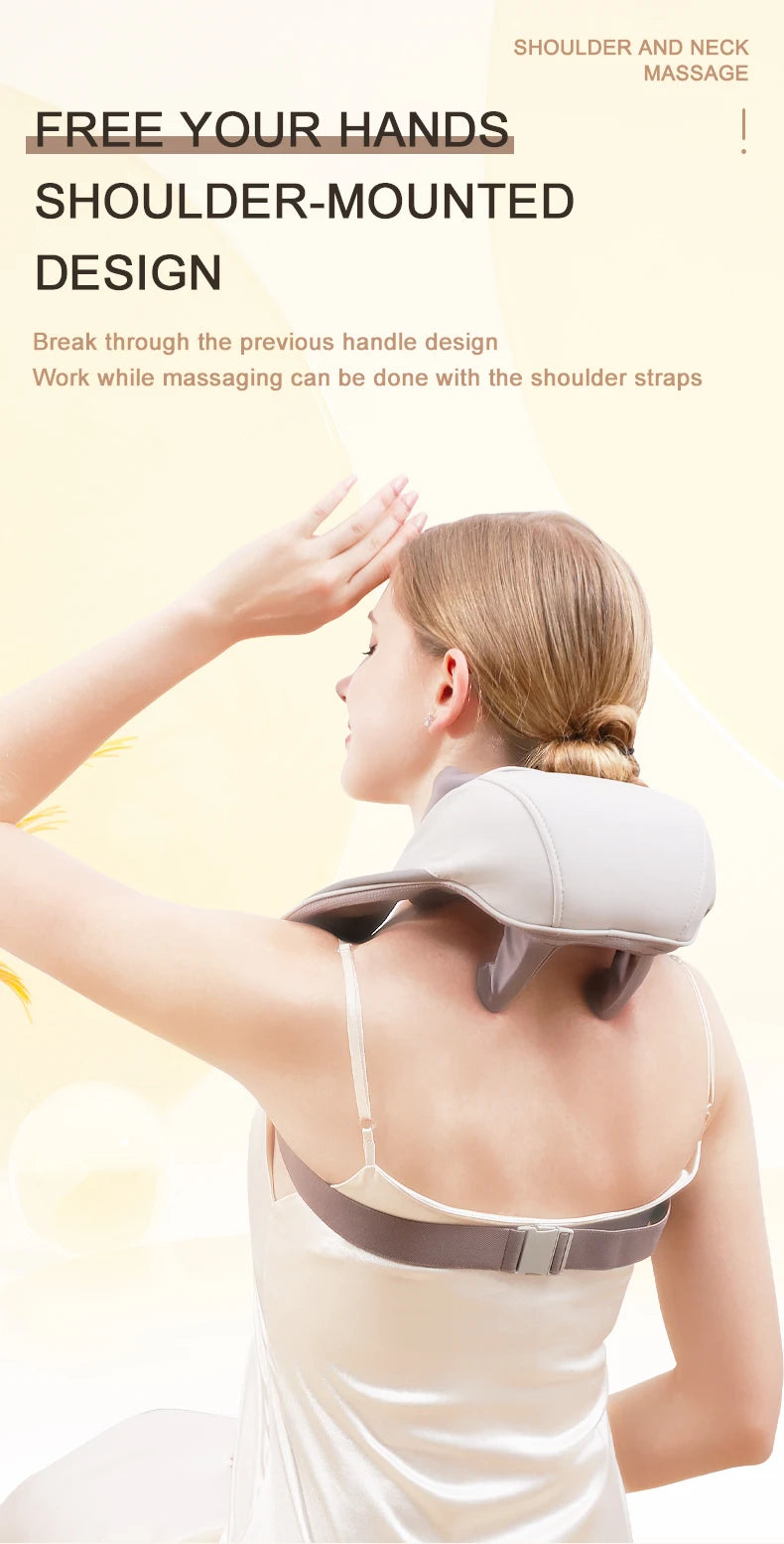 Wireless 6D Deep Tissue Neck and Shoulder Massager with Heat