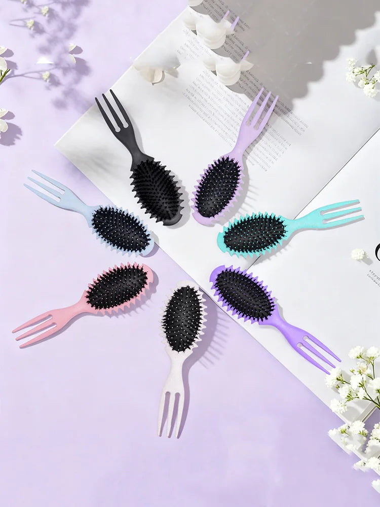 Multifunctional Curly Hair Styling Comb and Scalp Massage Brush - 7