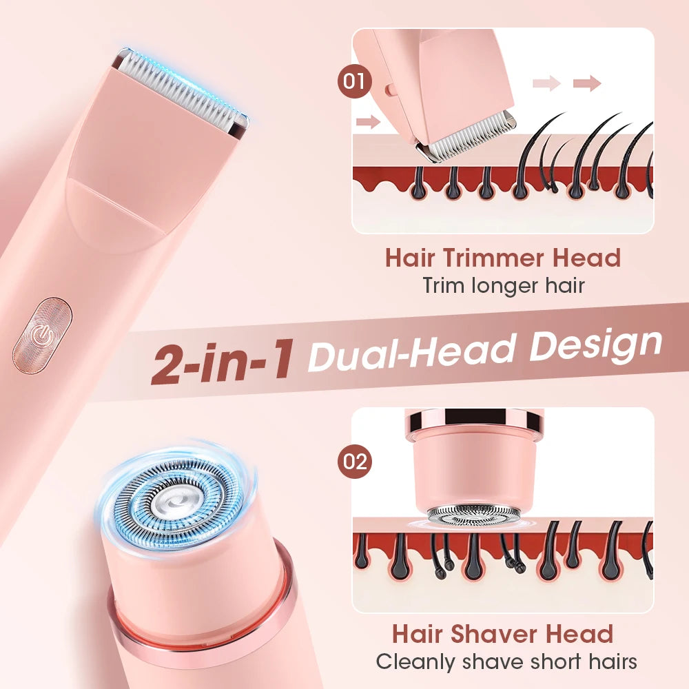 Waterproof Dual-Head Electric Body Shaver for Women